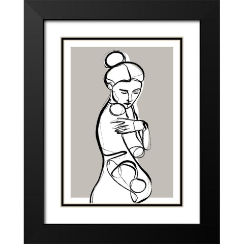 You And I Black Modern Wood Framed Art Print with Double Matting by Treechild