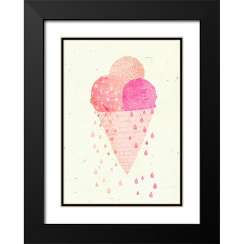 Yummy Ice Black Modern Wood Framed Art Print with Double Matting by Treechild