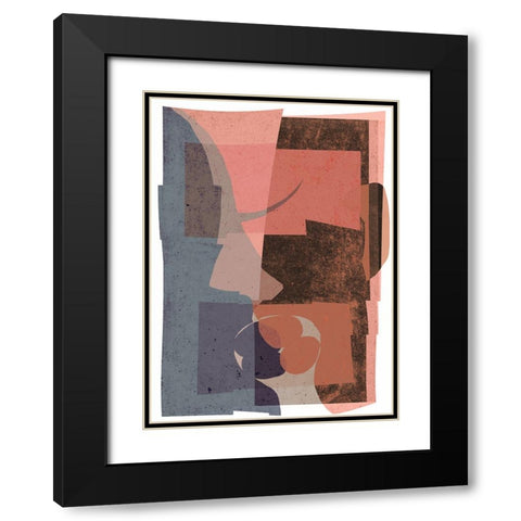 The Kiss Black Modern Wood Framed Art Print with Double Matting by Treechild