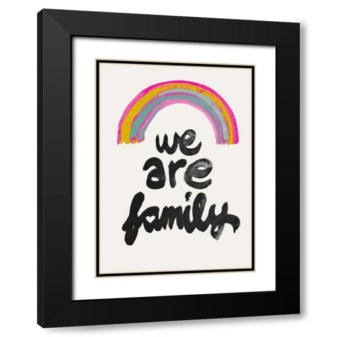 We Are Family Black Modern Wood Framed Art Print with Double Matting by Treechild