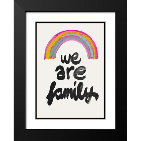 We Are Family Black Modern Wood Framed Art Print with Double Matting by Treechild