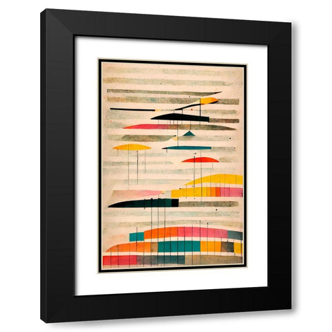 Hagn Black Modern Wood Framed Art Print with Double Matting by Treechild