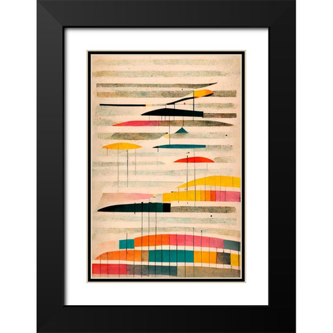 Hagn Black Modern Wood Framed Art Print with Double Matting by Treechild