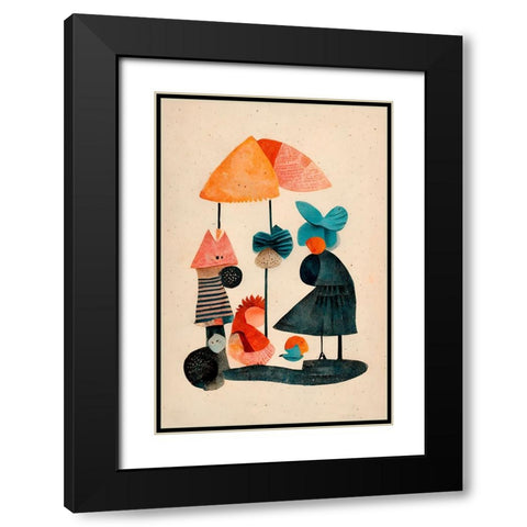 Granny And Friends Black Modern Wood Framed Art Print with Double Matting by Treechild
