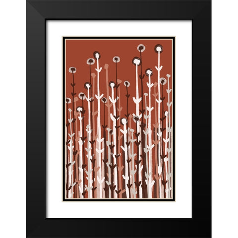 Pastel Reed Black Modern Wood Framed Art Print with Double Matting by Treechild