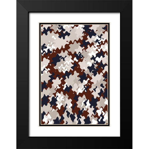 Liquid Berries Pattern Black Modern Wood Framed Art Print with Double Matting by Treechild