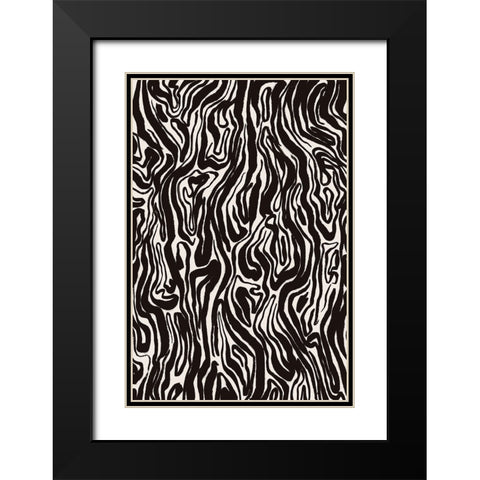 Tree Bark Pattern Black Modern Wood Framed Art Print with Double Matting by Treechild