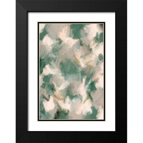 Wiped Jungle Pattern Black Modern Wood Framed Art Print with Double Matting by Treechild