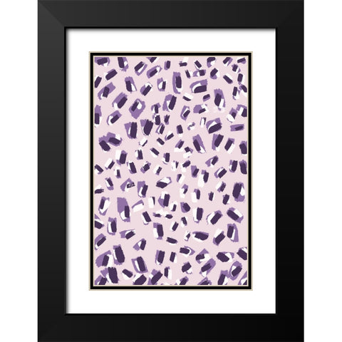 Little Purple Strokes Black Modern Wood Framed Art Print with Double Matting by Treechild