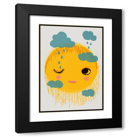 Sun And Rain Black Modern Wood Framed Art Print with Double Matting by Treechild