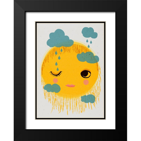 Sun And Rain Black Modern Wood Framed Art Print with Double Matting by Treechild
