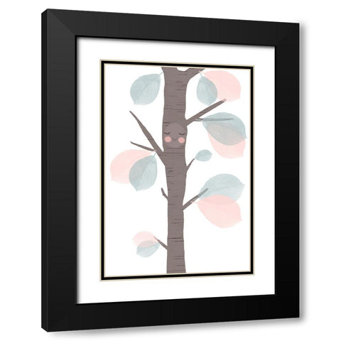 Little Tree Black Modern Wood Framed Art Print with Double Matting by Treechild