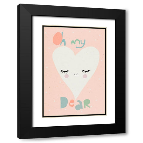 Oh My Dear Black Modern Wood Framed Art Print with Double Matting by Treechild
