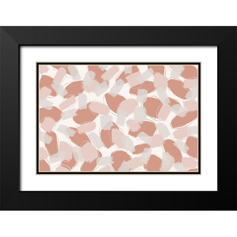 Soft Pastel Strokes Square Black Modern Wood Framed Art Print with Double Matting by Treechild