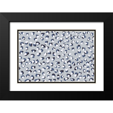 Moving Strokes Square Black Modern Wood Framed Art Print with Double Matting by Treechild