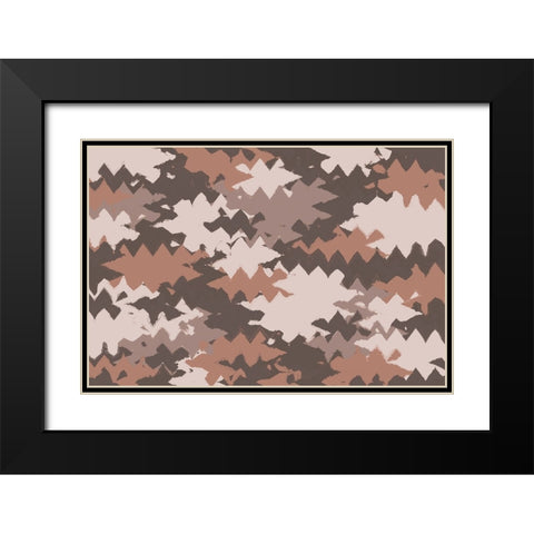 Shaky Pastel Pattern Square Black Modern Wood Framed Art Print with Double Matting by Treechild