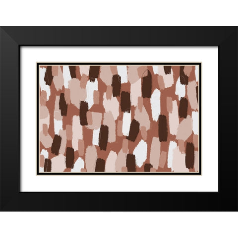 Pastel Brush Strokes Pattern Square Black Modern Wood Framed Art Print with Double Matting by Treechild