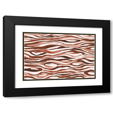 Abstract Pastel Tree Bark Pattern Black Modern Wood Framed Art Print with Double Matting by Treechild