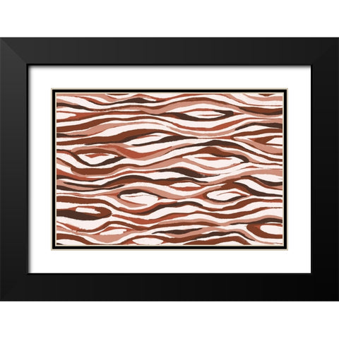Abstract Pastel Tree Bark Pattern Black Modern Wood Framed Art Print with Double Matting by Treechild