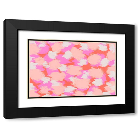 Colorful Thick Stokes PAttern Black Modern Wood Framed Art Print with Double Matting by Treechild