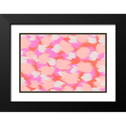 Colorful Thick Stokes PAttern Black Modern Wood Framed Art Print with Double Matting by Treechild