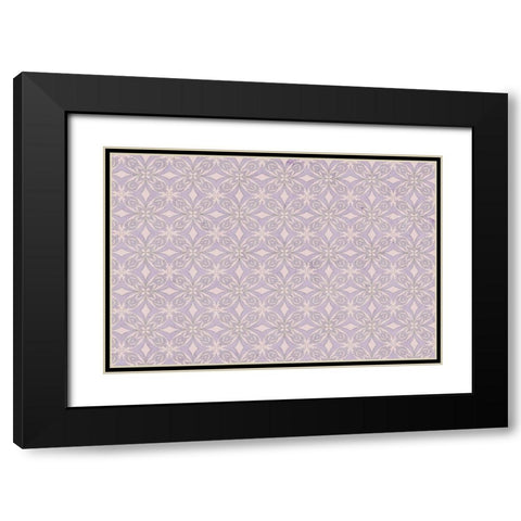 Purple Tiles Pattern Black Modern Wood Framed Art Print with Double Matting by Treechild