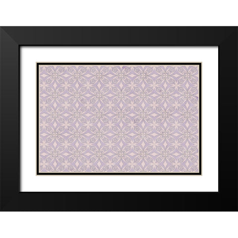 Purple Tiles Pattern Black Modern Wood Framed Art Print with Double Matting by Treechild