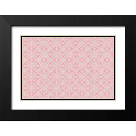 Pastel Symmetrical Pattern Black Modern Wood Framed Art Print with Double Matting by Treechild