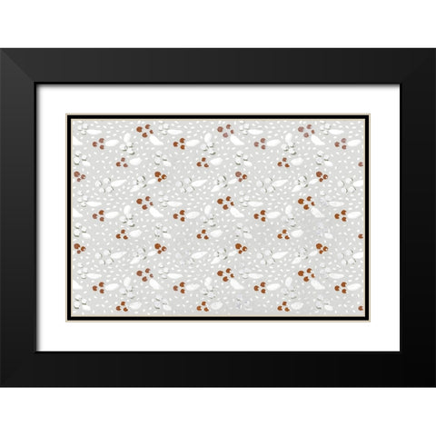 Berries in Winter Square Black Modern Wood Framed Art Print with Double Matting by Treechild