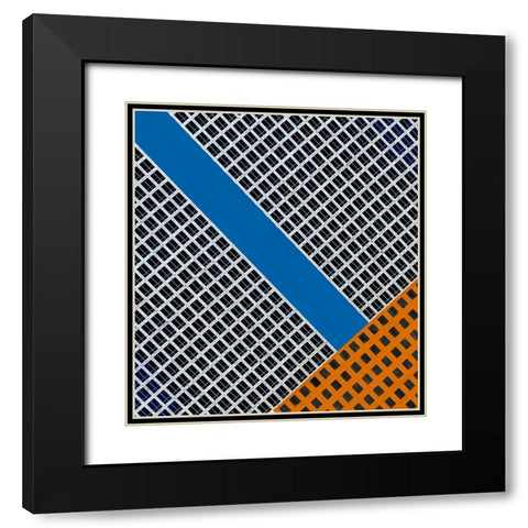 Abstract - Manhattan New York Black Modern Wood Framed Art Print with Double Matting by Orbach, Arnon