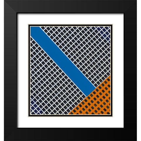 Abstract - Manhattan New York Black Modern Wood Framed Art Print with Double Matting by Orbach, Arnon