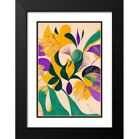 Spring flowers Black Modern Wood Framed Art Print with Double Matting by Treechild
