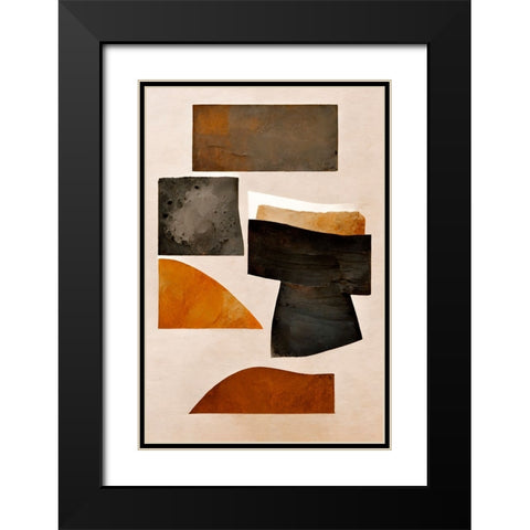 Rusty Shapes Black Modern Wood Framed Art Print with Double Matting by Treechild
