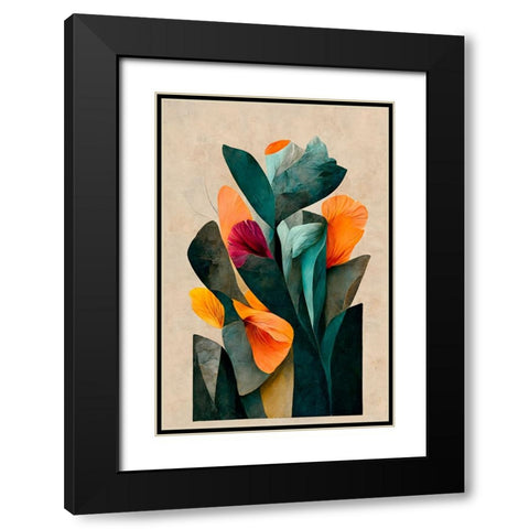 In My Garden Black Modern Wood Framed Art Print with Double Matting by Treechild