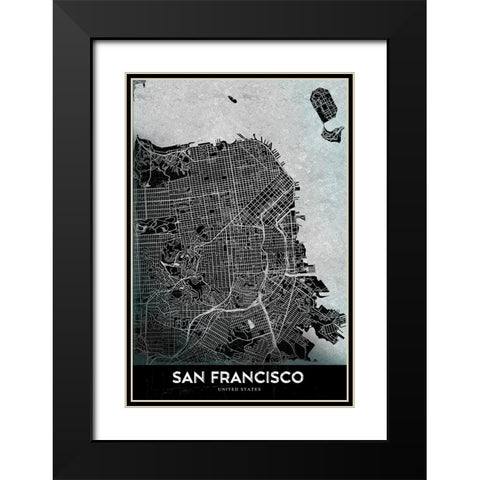 San Francisco Black Modern Wood Framed Art Print with Double Matting by StudioSix