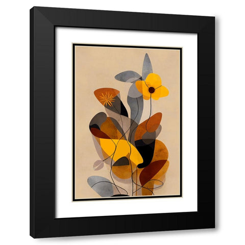 In My Summer Garden Black Modern Wood Framed Art Print with Double Matting by Treechild