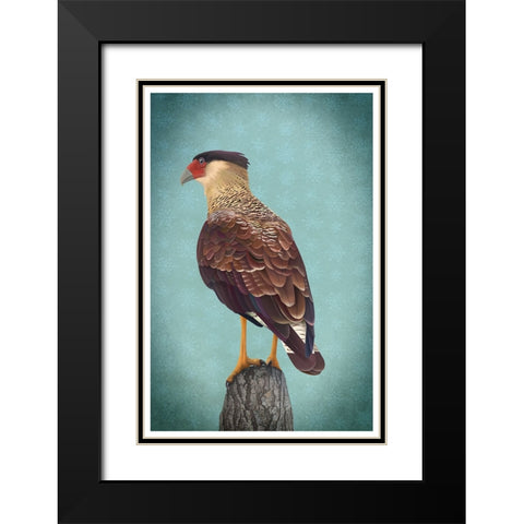 Carancho Black Modern Wood Framed Art Print with Double Matting by Caballero, Franco