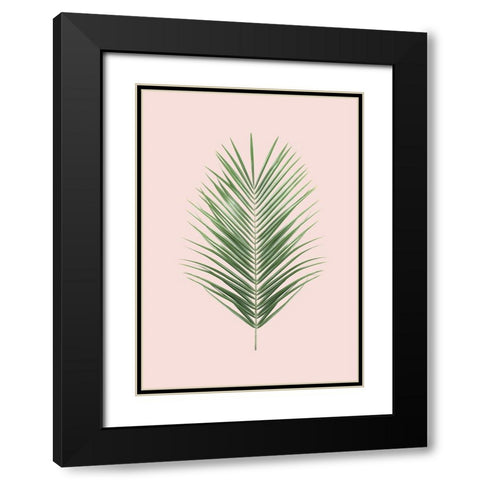 Palm Leaf Blush Black Modern Wood Framed Art Print with Double Matting by Pienaar, Kathrin