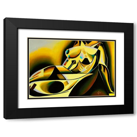 Golden - 18-05-22 Black Modern Wood Framed Art Print with Double Matting by Akkers, Corne