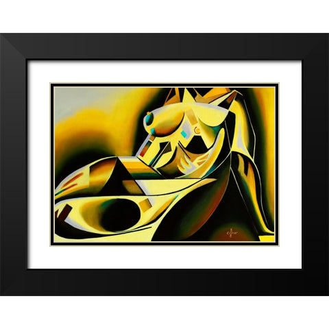 Golden - 18-05-22 Black Modern Wood Framed Art Print with Double Matting by Akkers, Corne