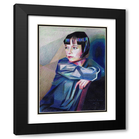 Louise Brooks - 21-10-22 Black Modern Wood Framed Art Print with Double Matting by Akkers, Corne