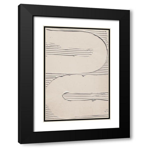 Mud Texture 11 Beige Black Modern Wood Framed Art Print with Double Matting by Pictufy Studio III