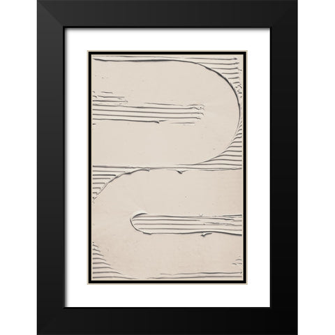 Mud Texture 11 Beige Black Modern Wood Framed Art Print with Double Matting by Pictufy Studio III