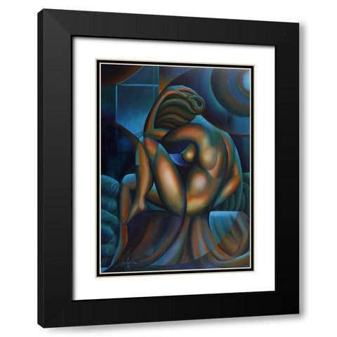 Roundism - 12-02-17 Black Modern Wood Framed Art Print with Double Matting by Akkers, Corne