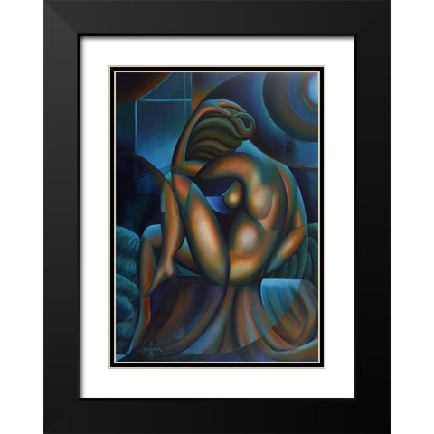 Roundism - 12-02-17 Black Modern Wood Framed Art Print with Double Matting by Akkers, Corne