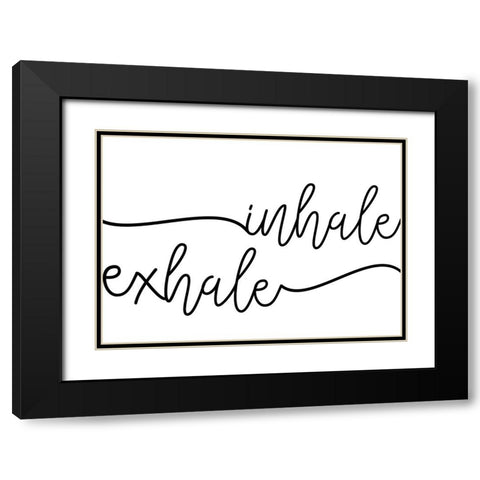 Inhale x Exhale Black Modern Wood Framed Art Print with Double Matting by Pienaar, Kathrin