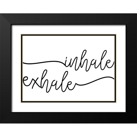 Inhale x Exhale Black Modern Wood Framed Art Print with Double Matting by Pienaar, Kathrin