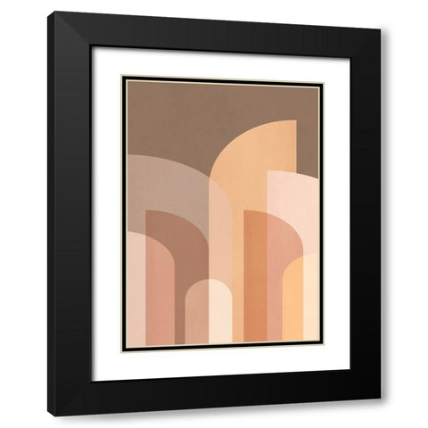 Retro Geometric II Black Modern Wood Framed Art Print with Double Matting by Pienaar, Kathrin