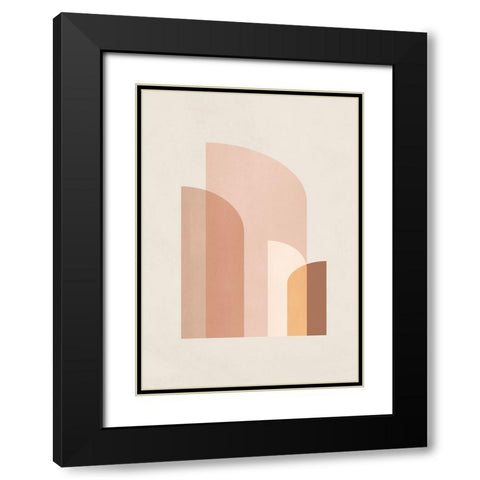 Retro Geometric IV Black Modern Wood Framed Art Print with Double Matting by Pienaar, Kathrin