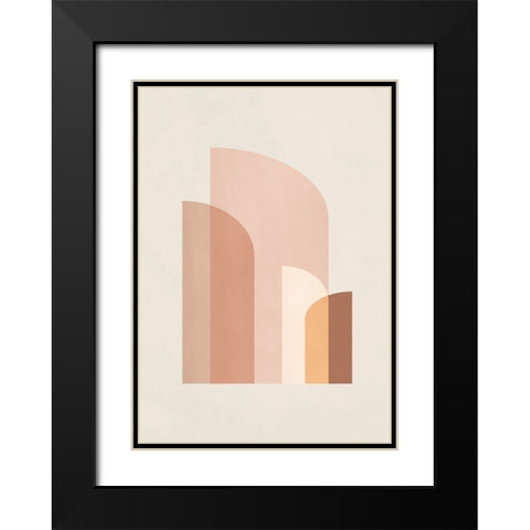 Retro Geometric IV Black Modern Wood Framed Art Print with Double Matting by Pienaar, Kathrin